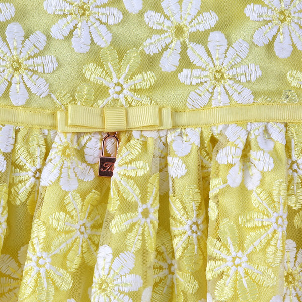 Yellow makes me happy and glow, Girl's Party Frock
