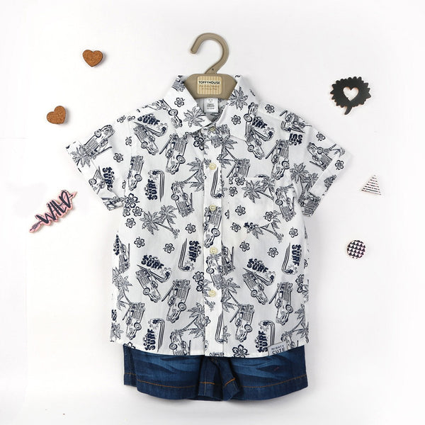 Beach Allover Print Boy's Set