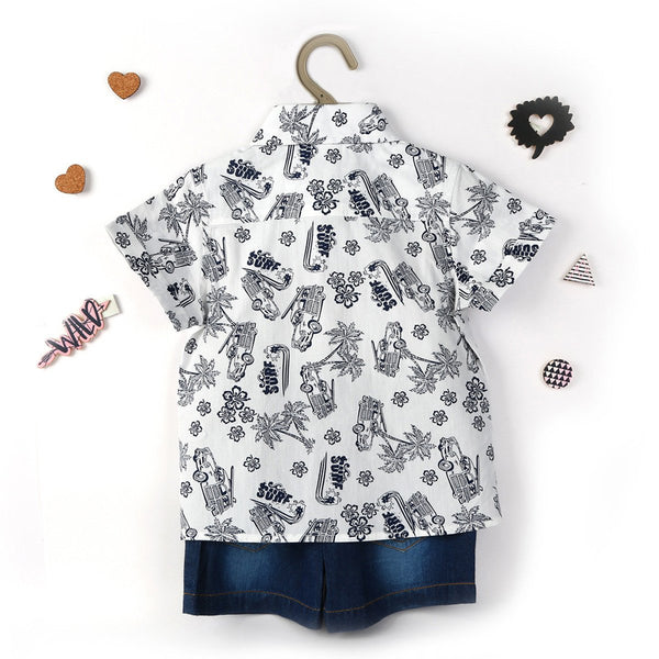 Beach Allover Print Boy's Set