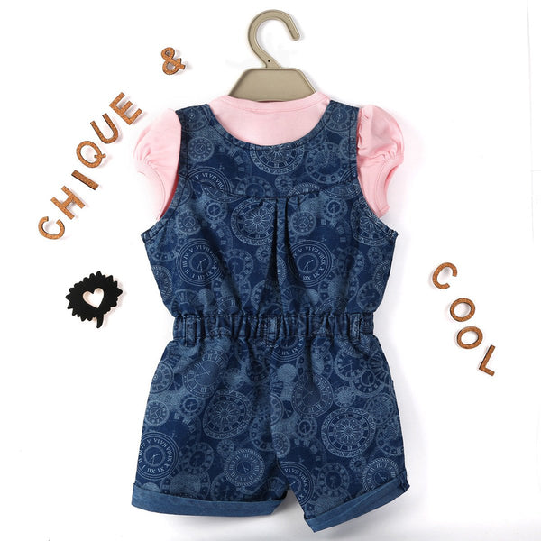 Tick Tock Denim Jumpsuit with Top