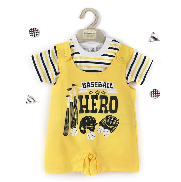 Baseball Hero, Shoulder Open Romper