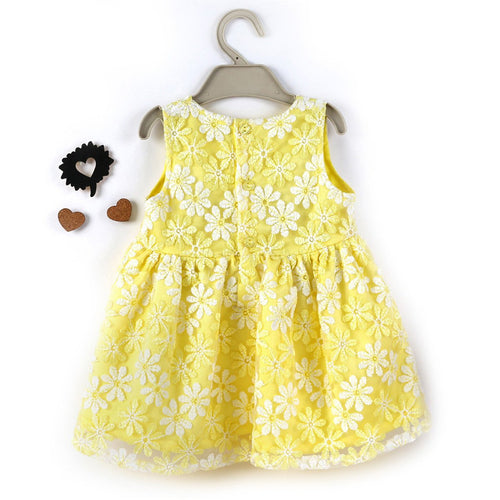 Yellow makes me happy and glow, Girl's Party Frock