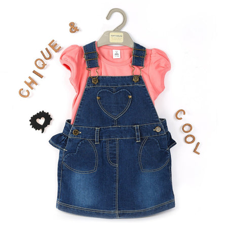 Feathery Cute Dungaree Set